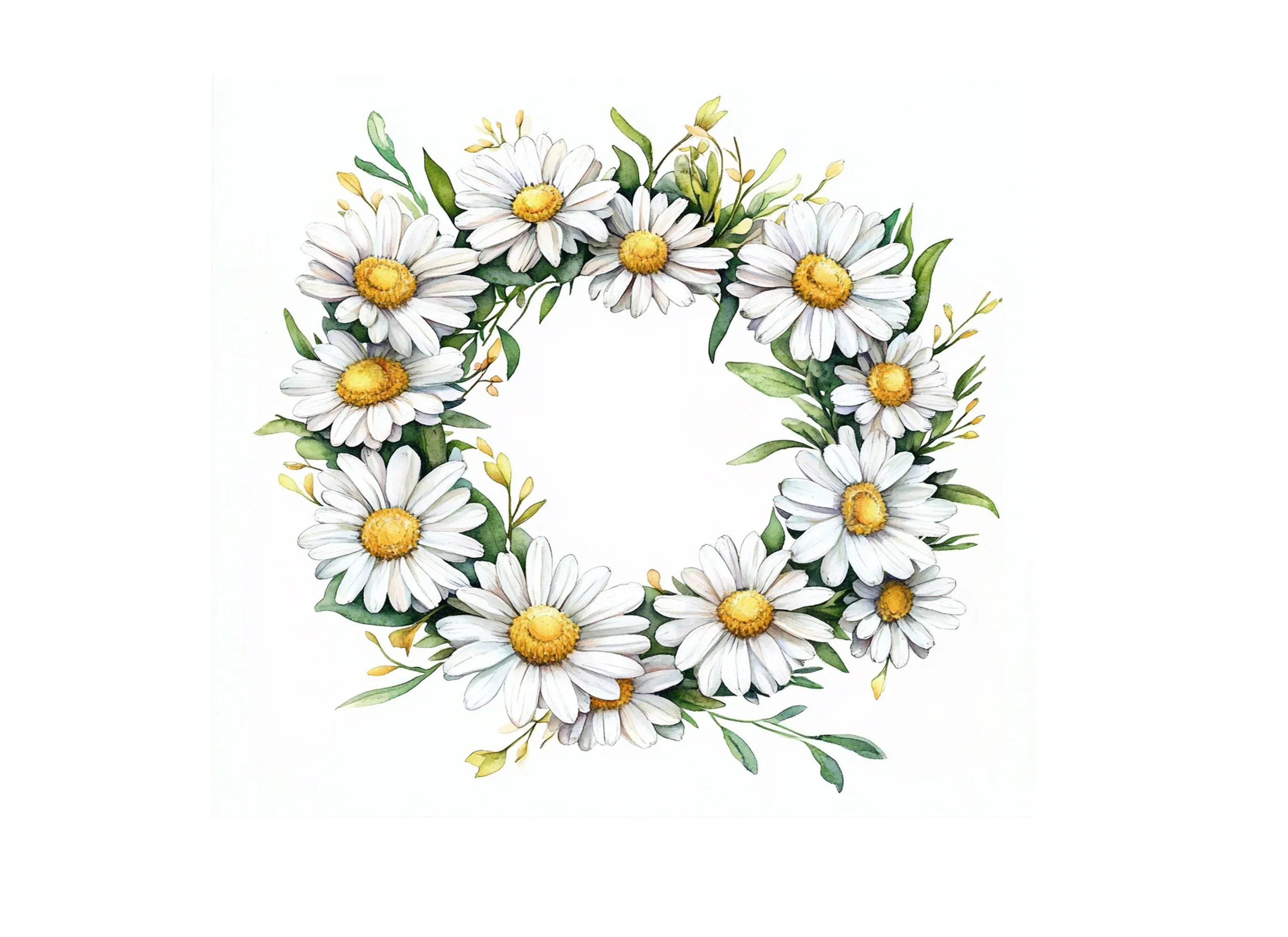 Daisy Wreaths Clipart Bundle