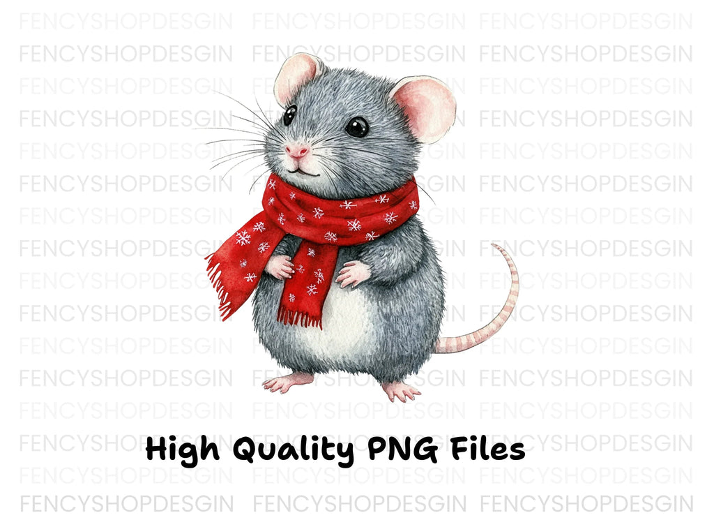 Cute Winter Mouse Clipart Bundle