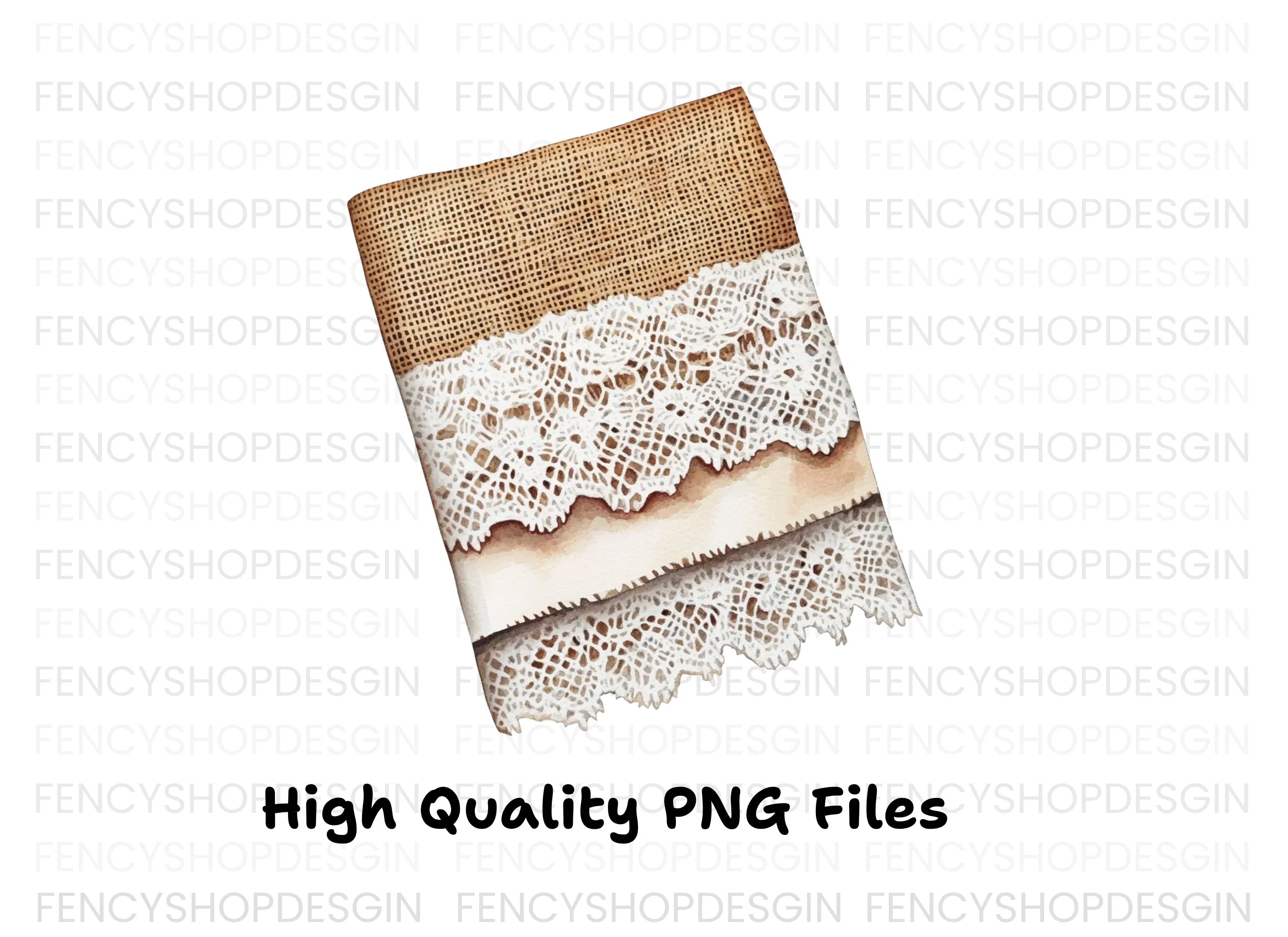 Burlap and Lace Border Clipart Bundle