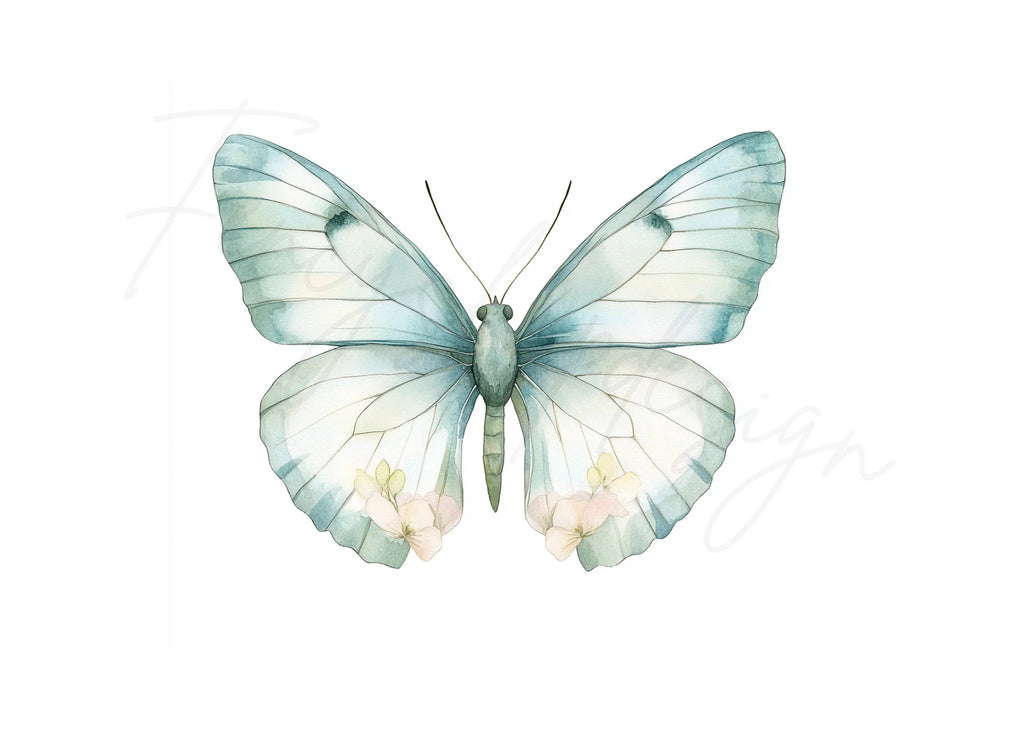 Blue Butterfly Clipart Bundle