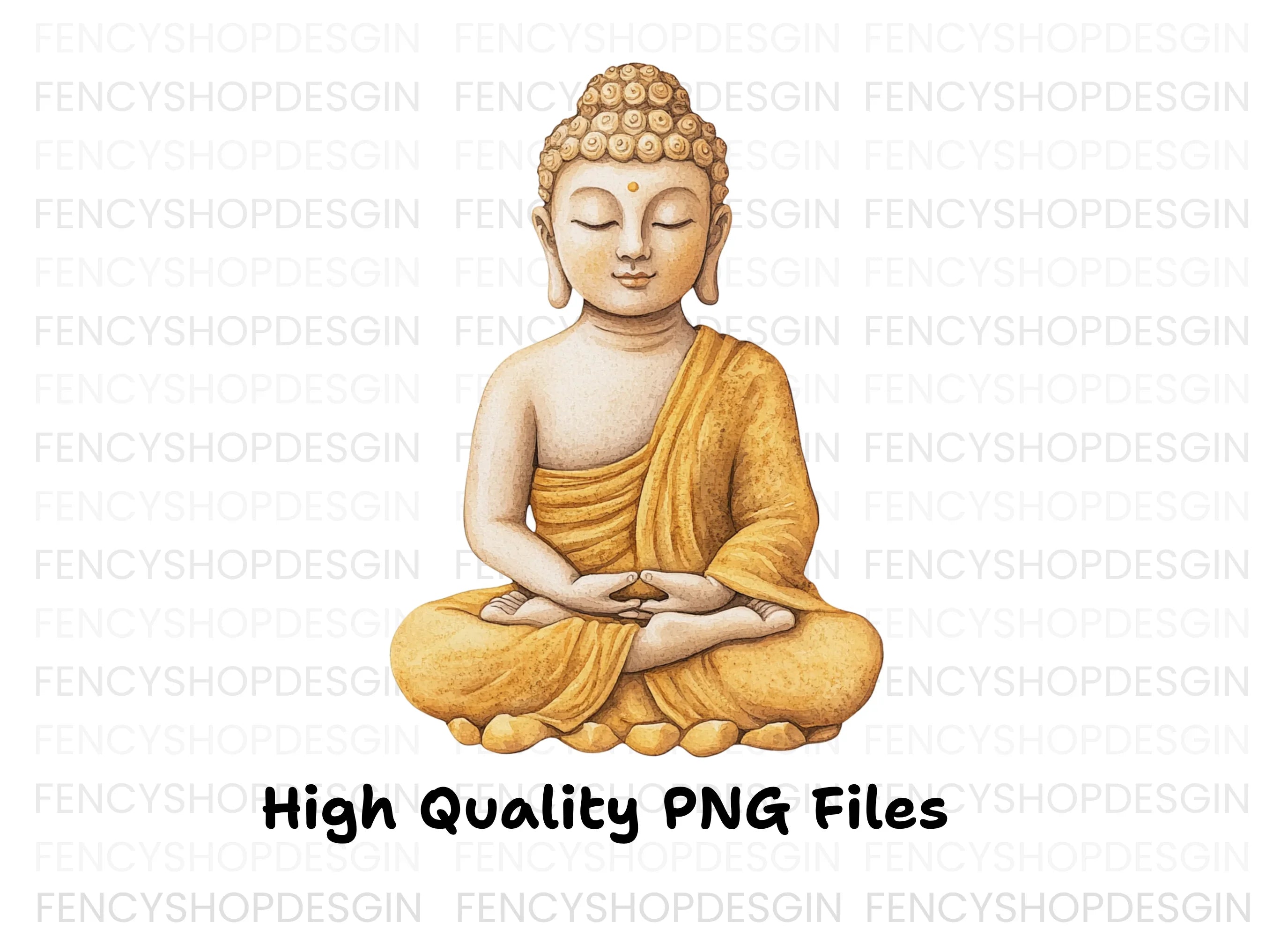 Meditating Buddha Illustration Clipart Bundle