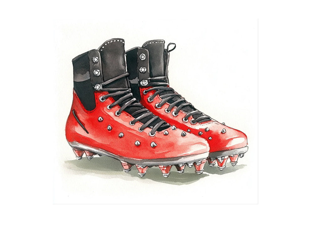 Vibrant Red Football Cleats Clipart Bundle