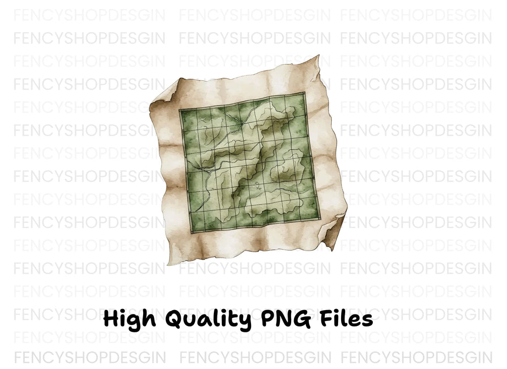 Old Treasure Map Clipart Bundle