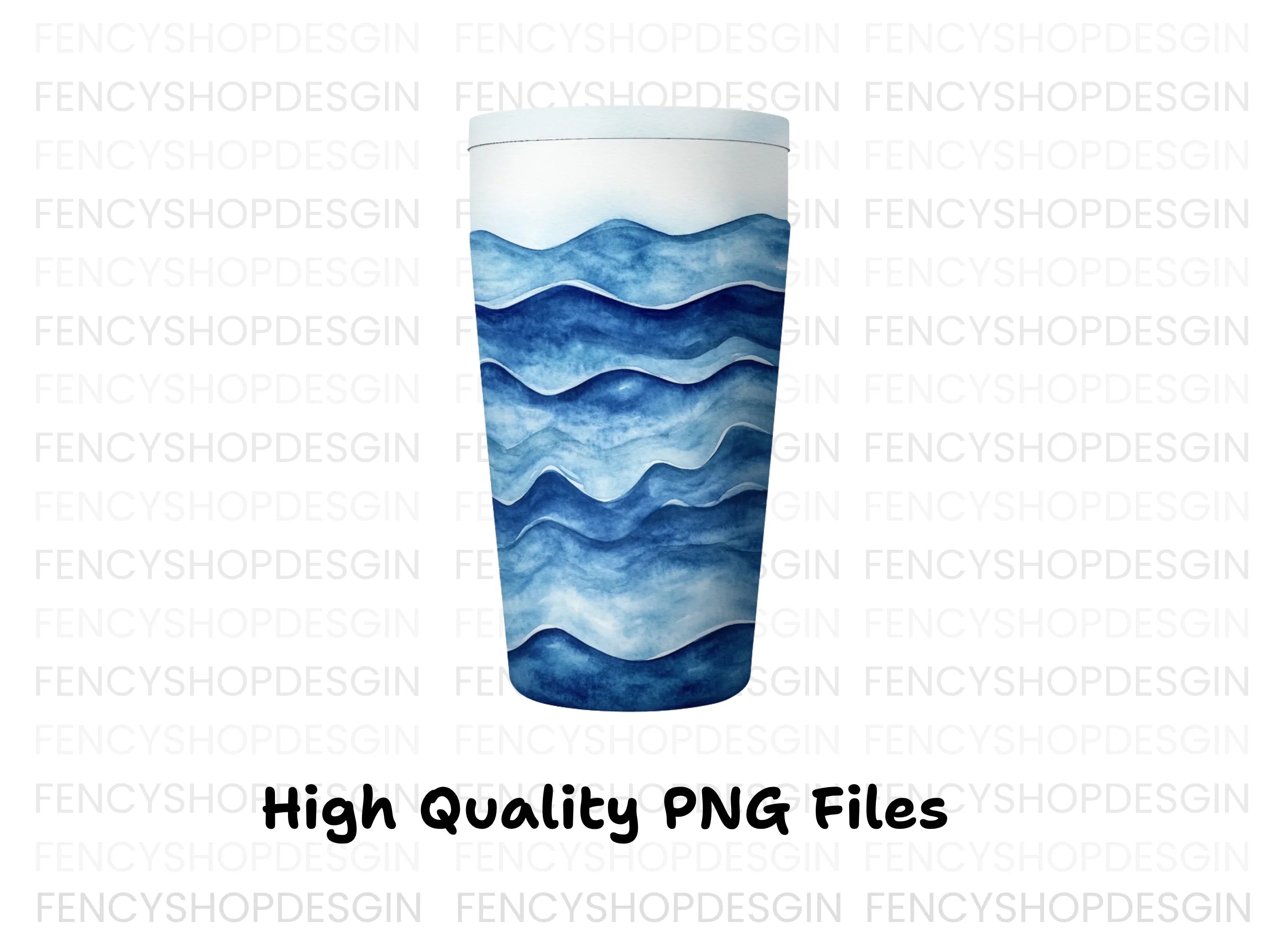 Blue Waves Tumbler Clipart Bundle