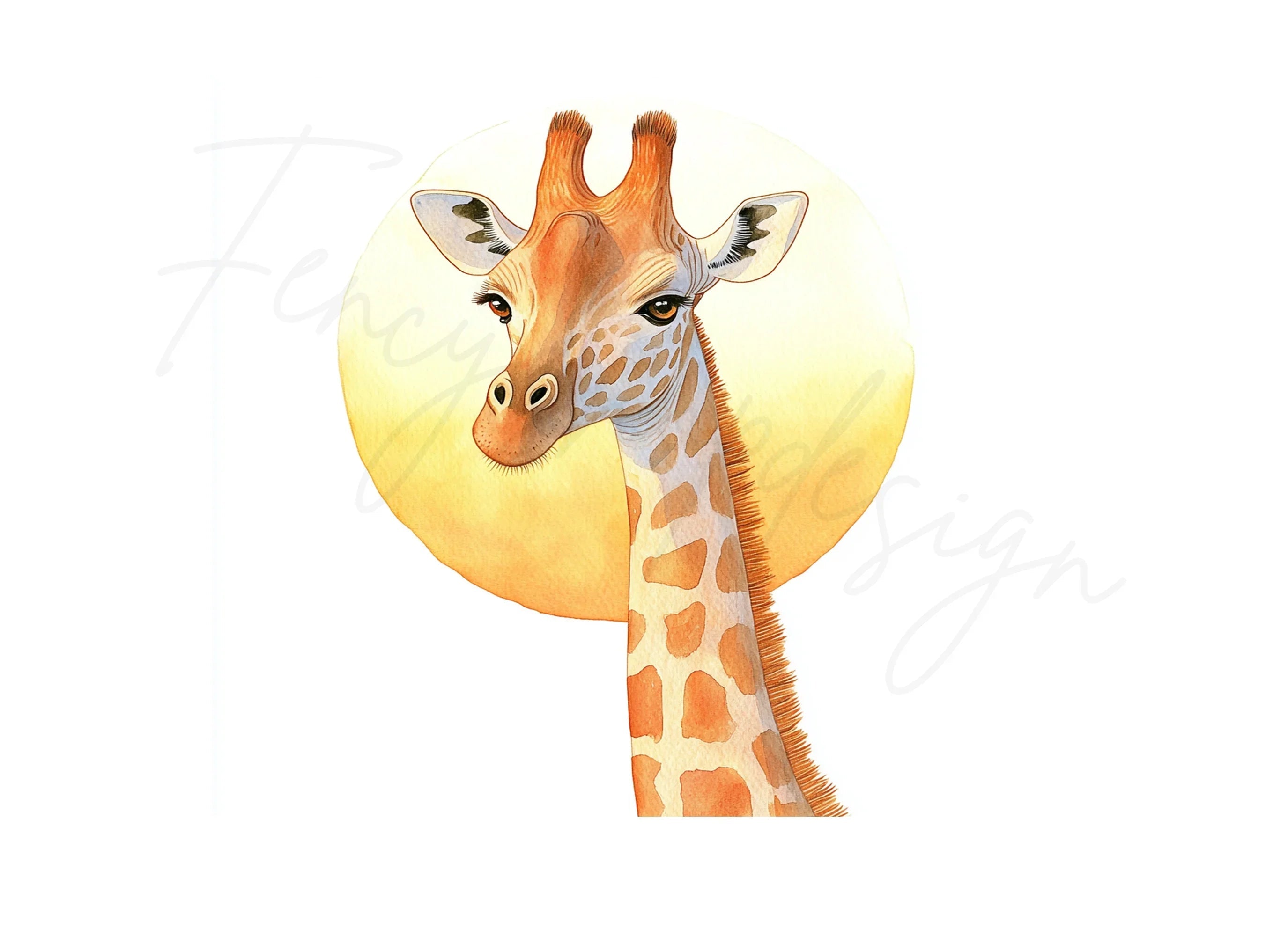 Radiant Giraffe Head Clipart Bundle
