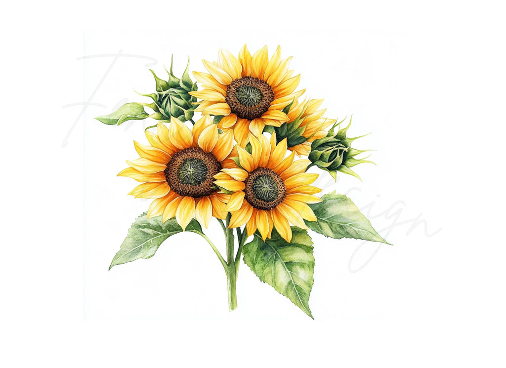 Vibrant Sunflower Bouquets Clipart Bundle