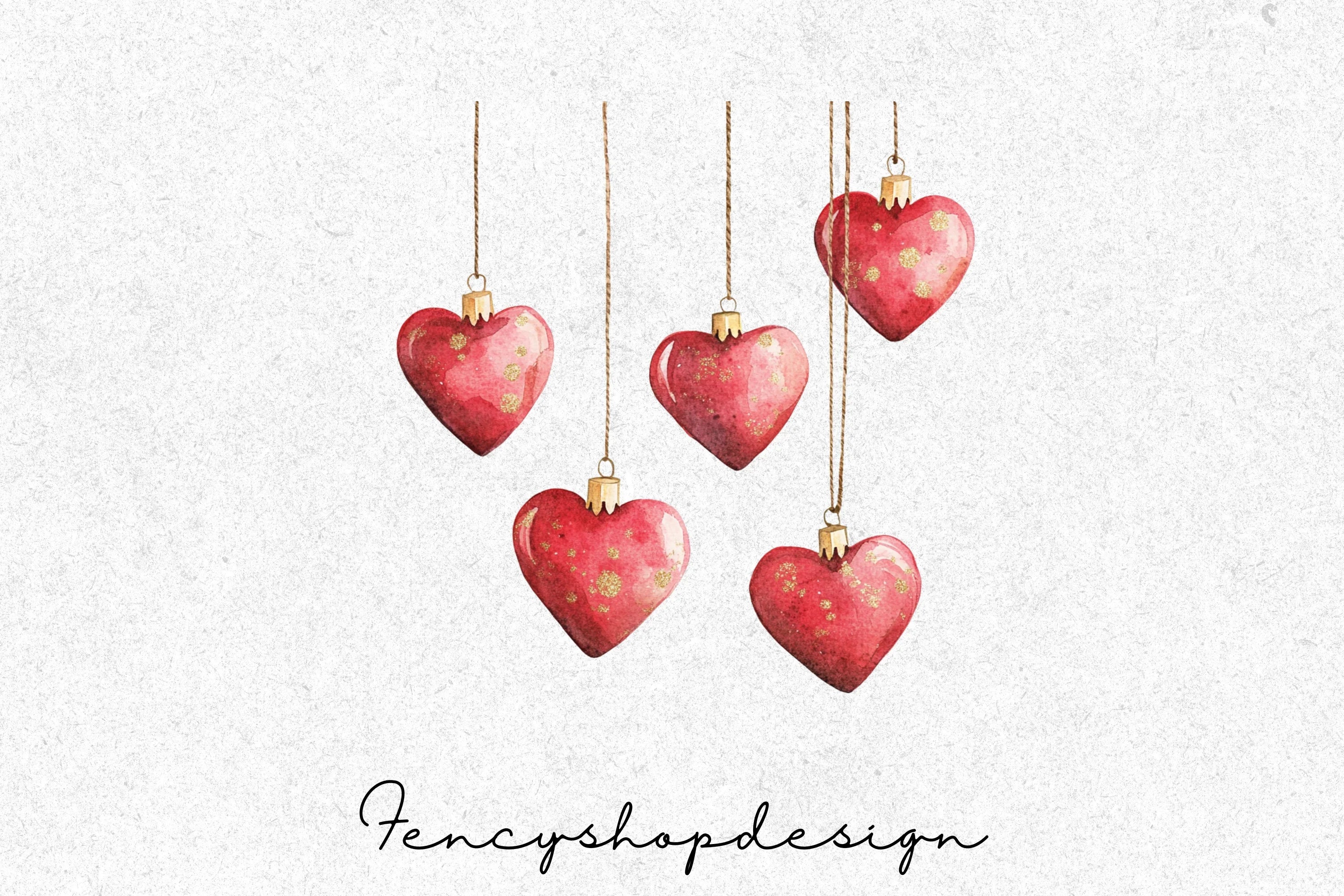 Heart Ornaments Clipart Bundle