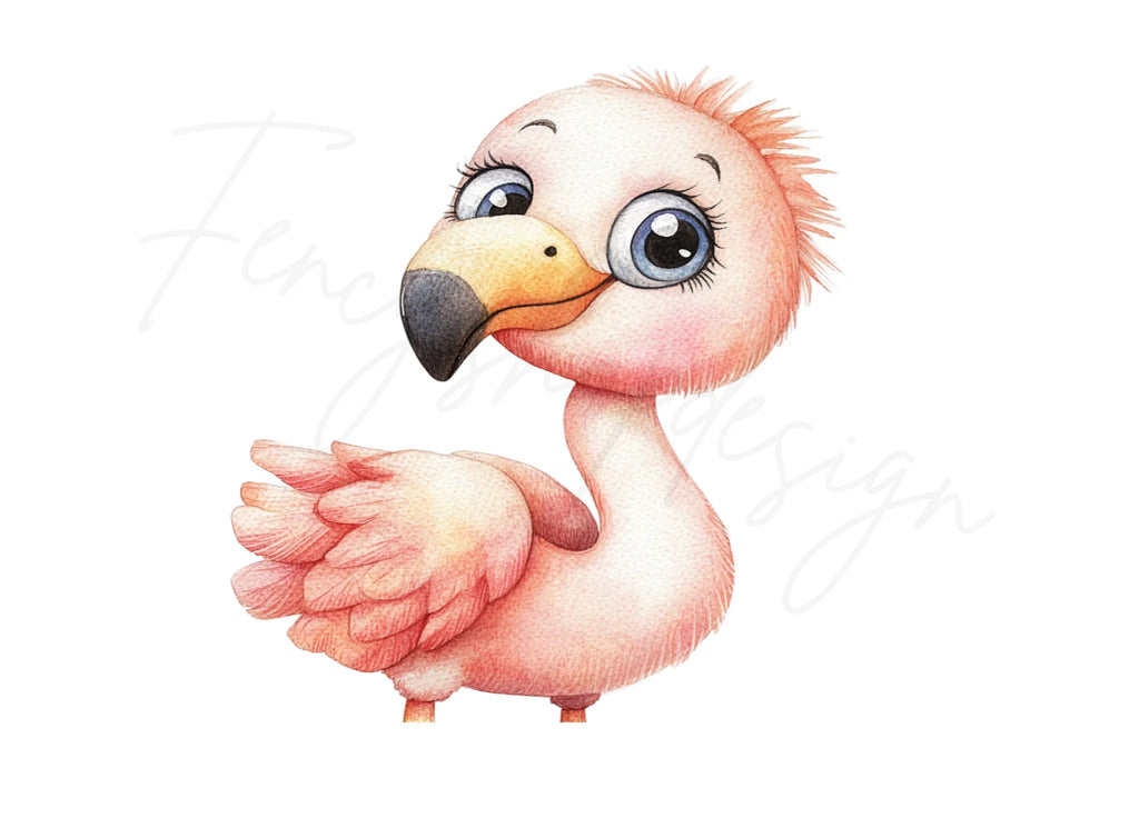 Cute Flamingo Clipart Bundle