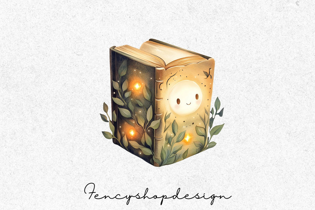 Enchanted Glowing Books Clipart Bundle