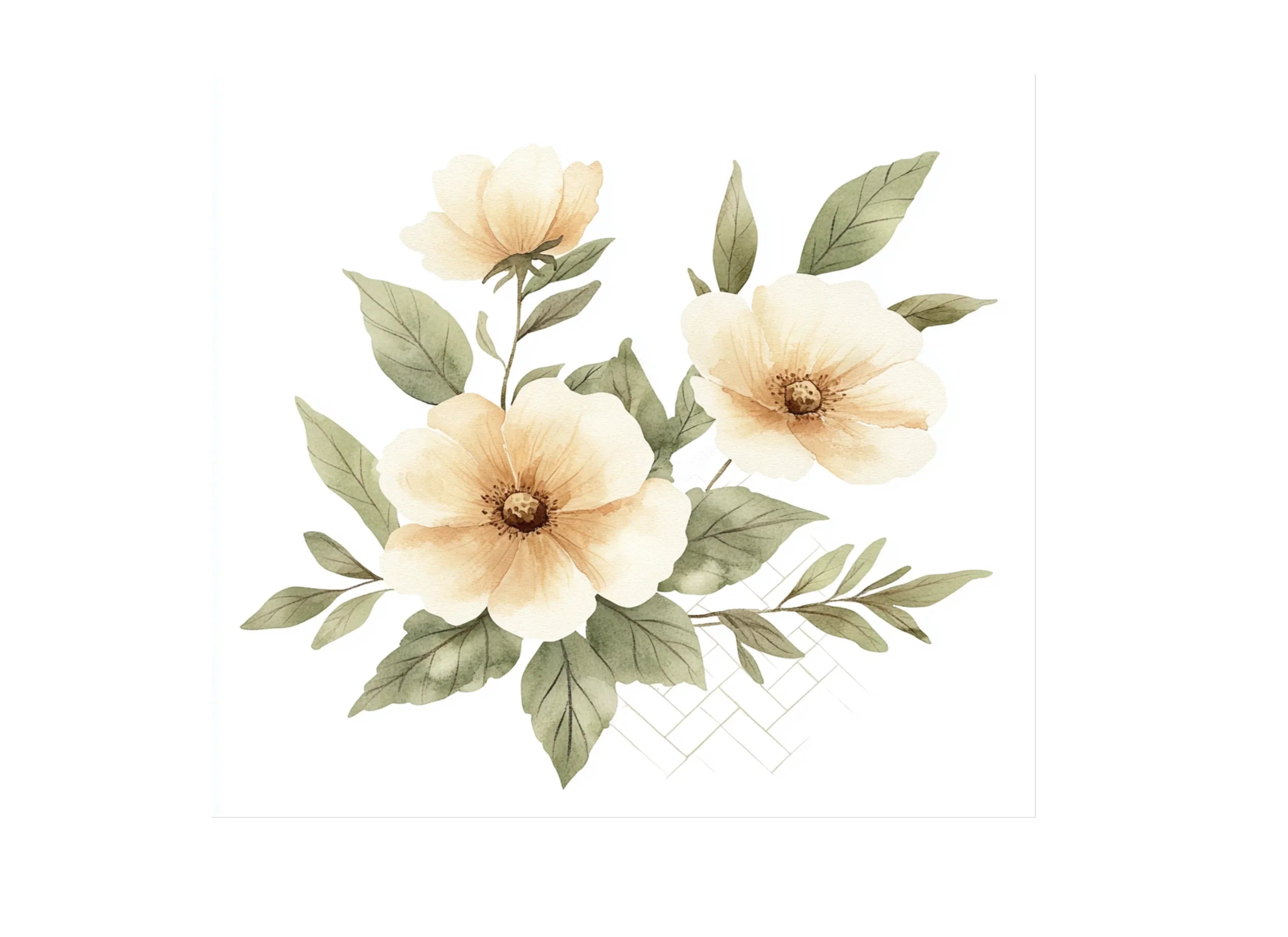 Beige Floral Clipart Bundle