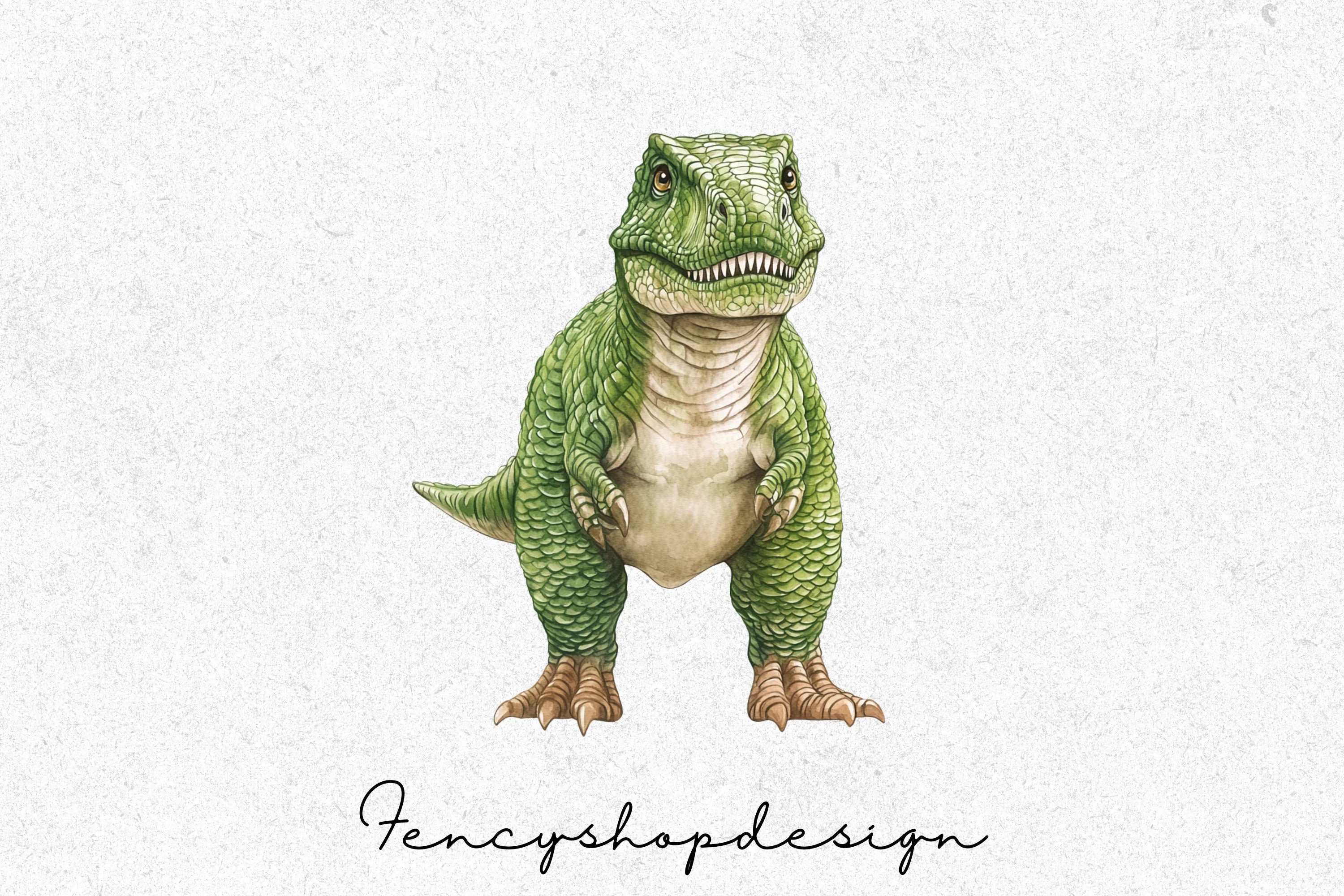 Cute Rex Dinosaur Clipart Bundle