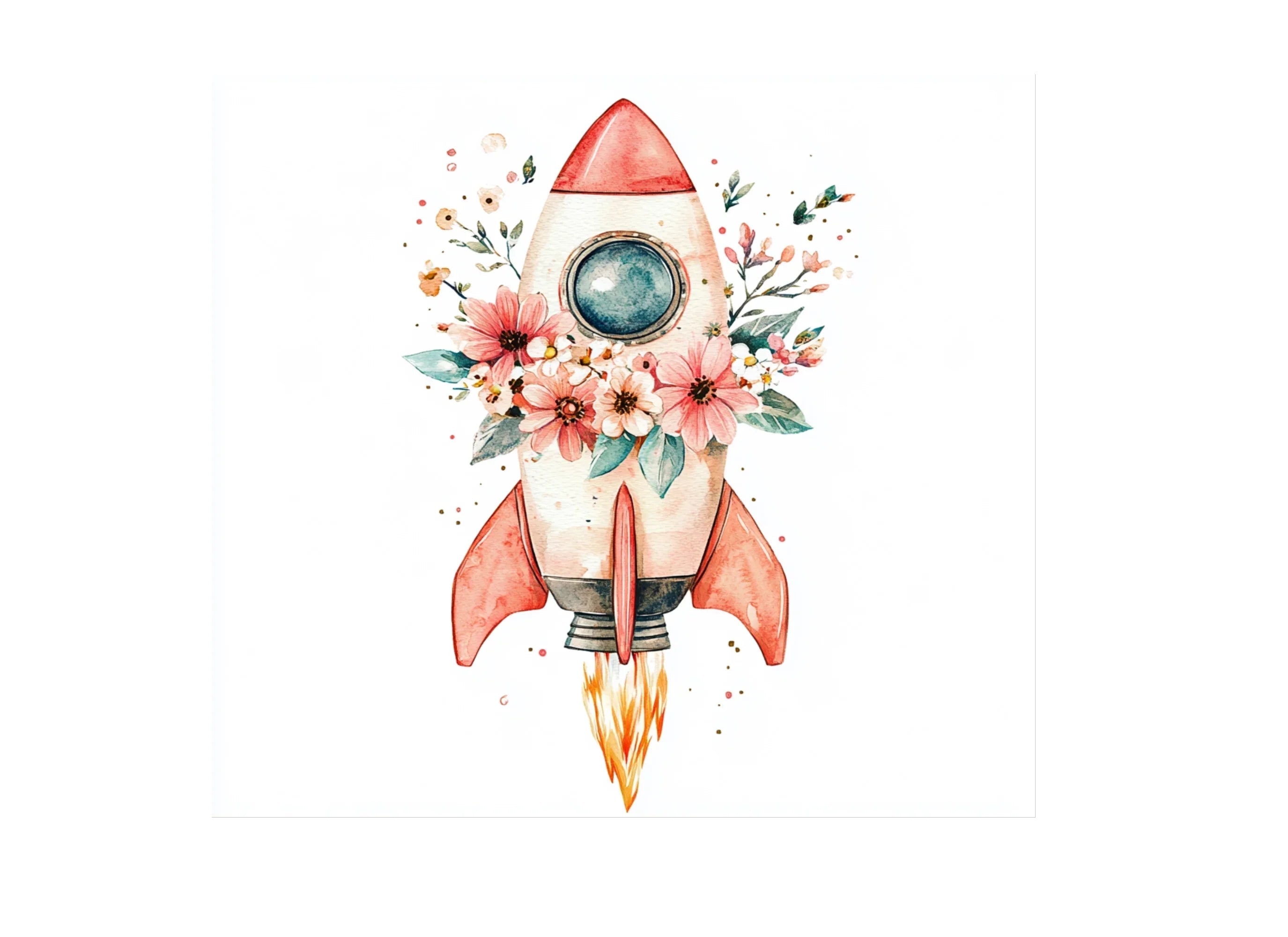 Whimsical Space Adventure Floral Clipart Bundle