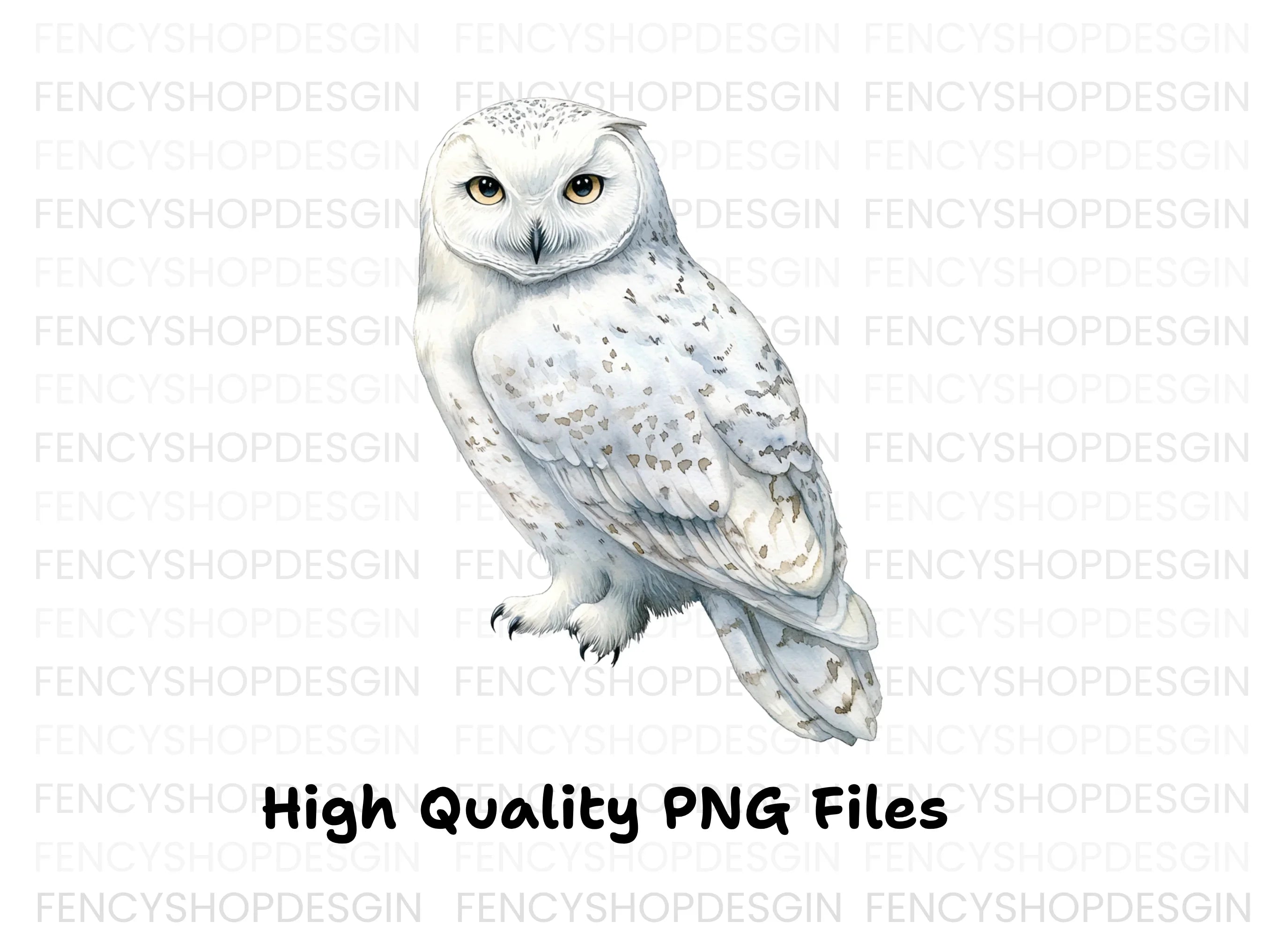 Elegant Snowy Owl Clipart Bundle