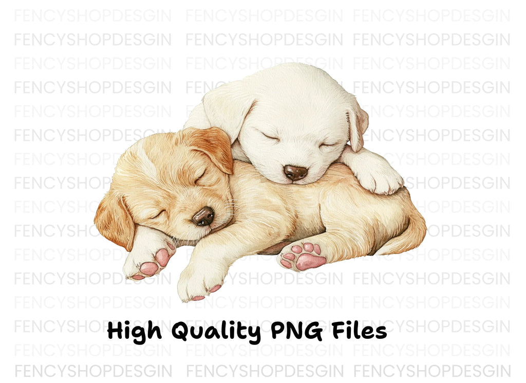Adorable Sleeping Puppies Clipart Bundle