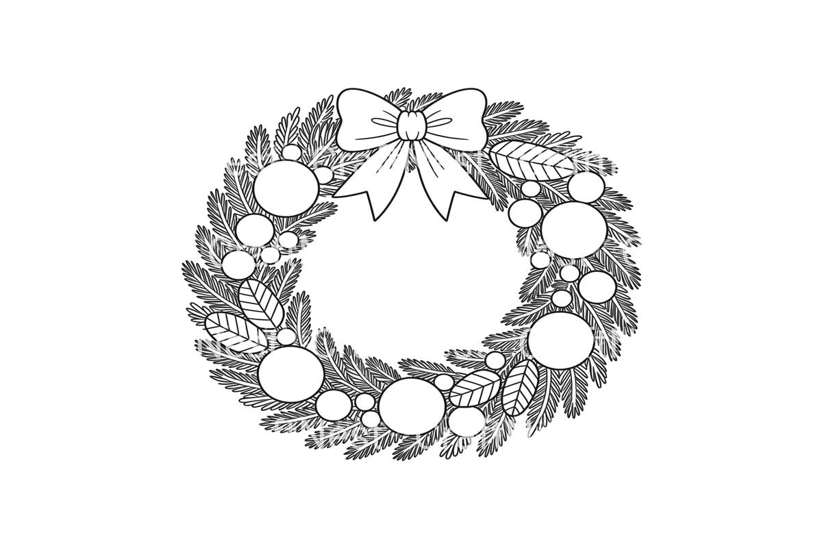 Christmas WreathFun Coloring Books