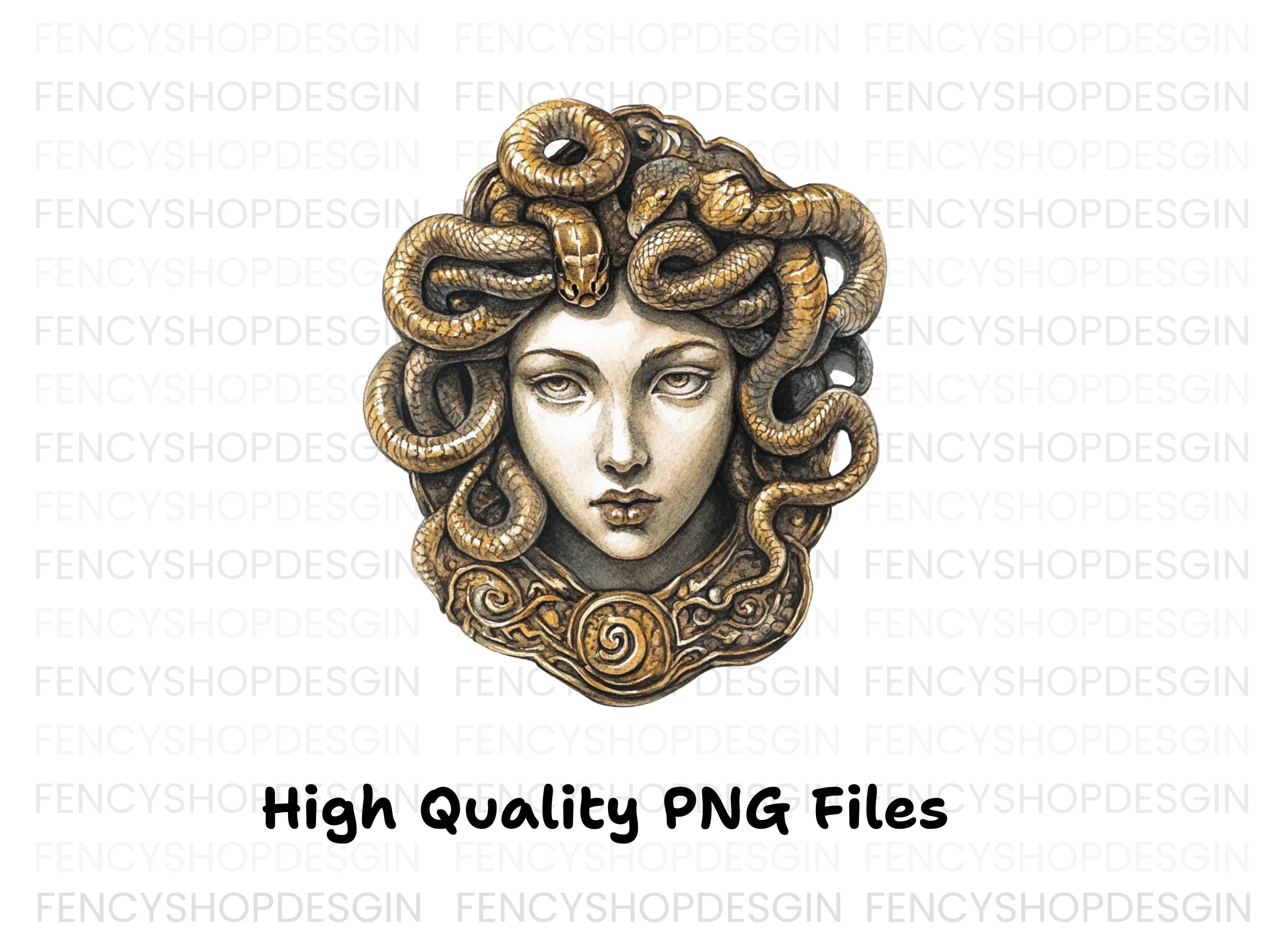 Mythical Medusa Head Clipart Bundle