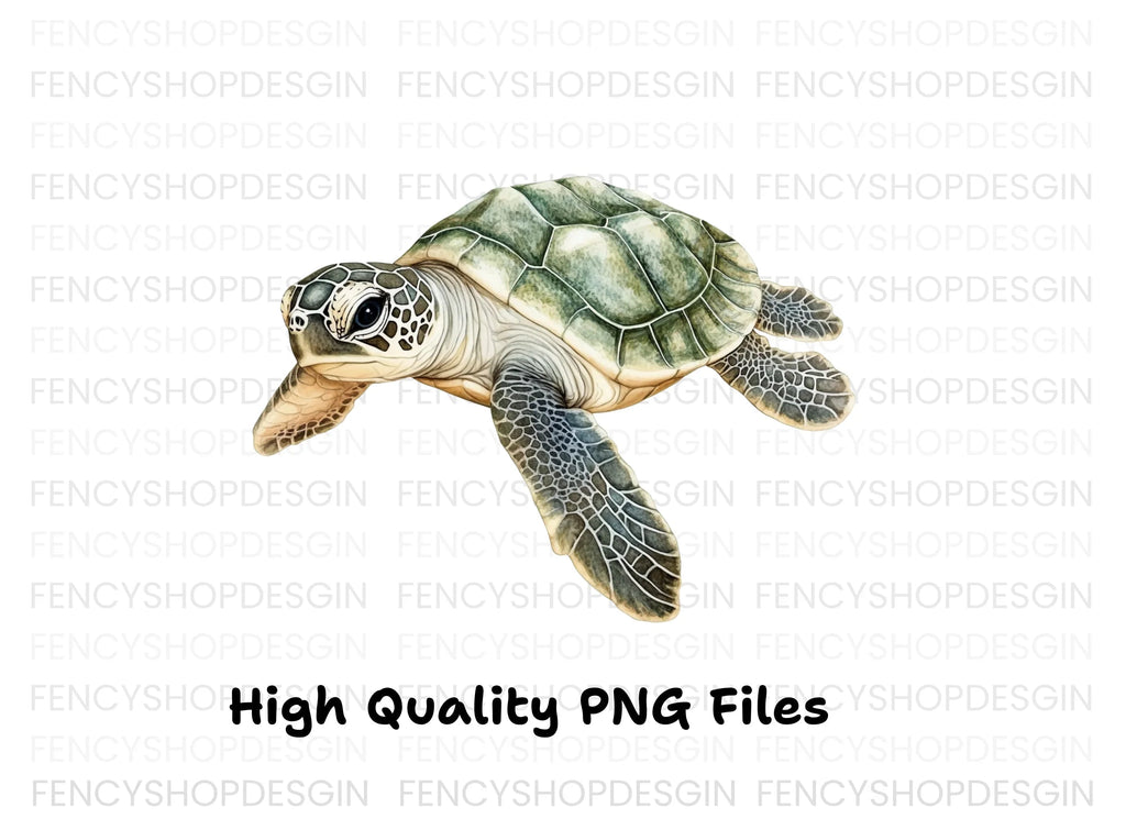 Cute Baby Sea Turtle Clipart Bundle