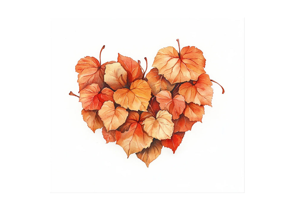 Fall Leaves & Pumpkin Heart Clipart Bundle