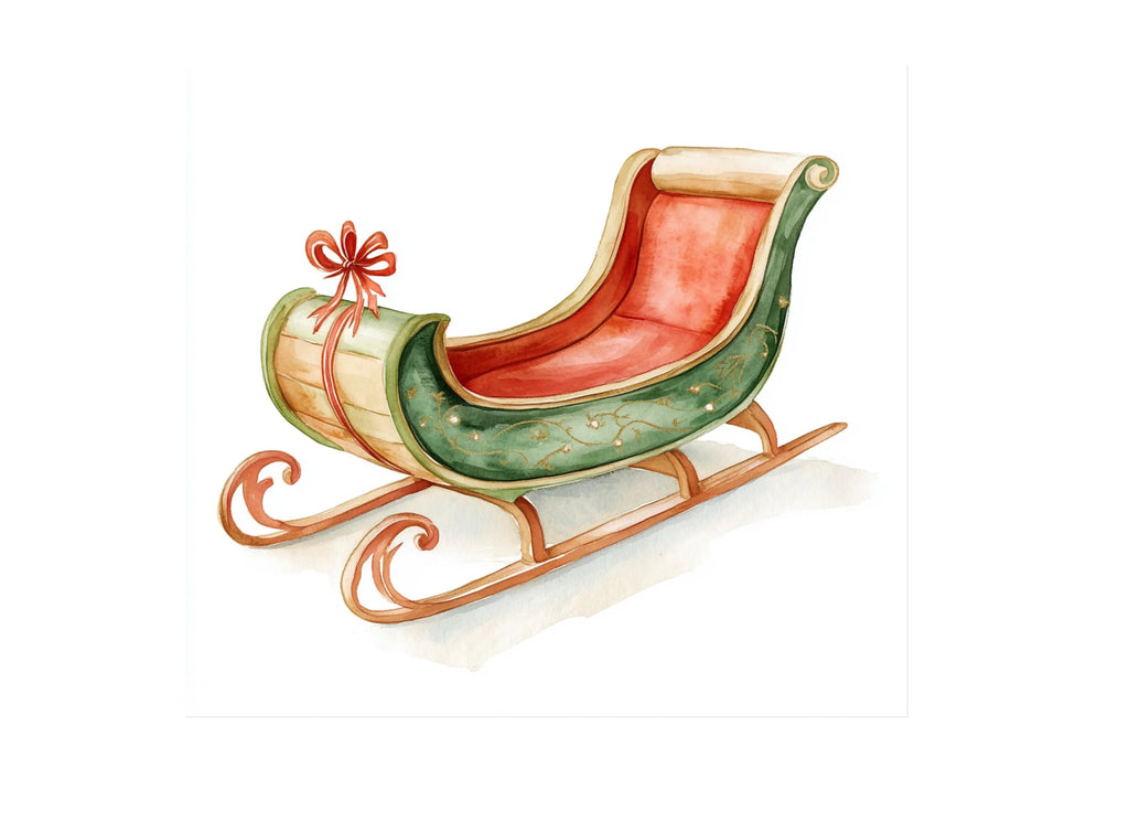 Christmas Sleigh Clipart Bundle