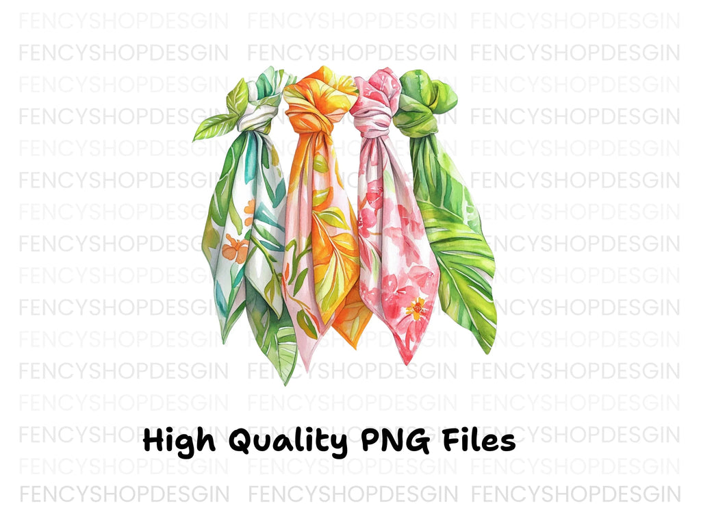 Tropical Scarves Clipart Bundle