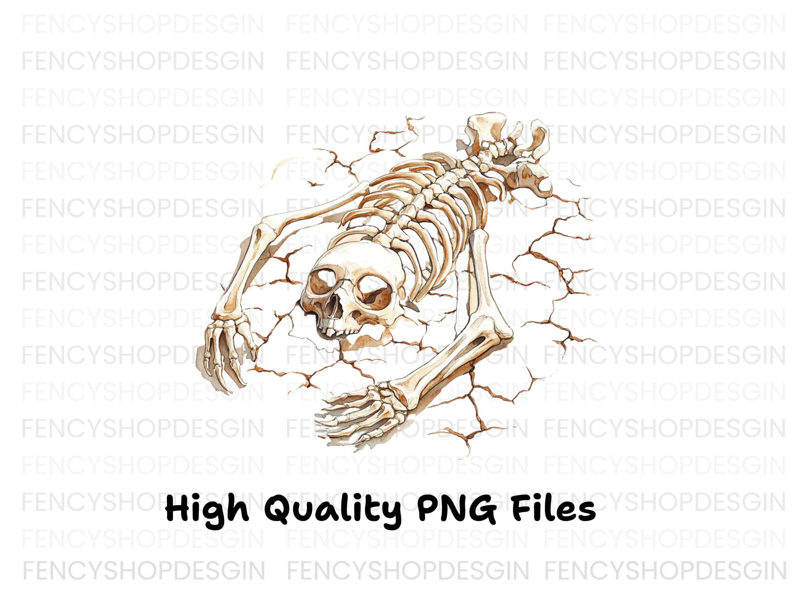 Creepy Skeleton Emerging Clipart Bundle