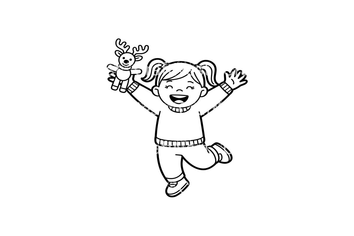 Christmas Girls with Reindeer Coloring Books