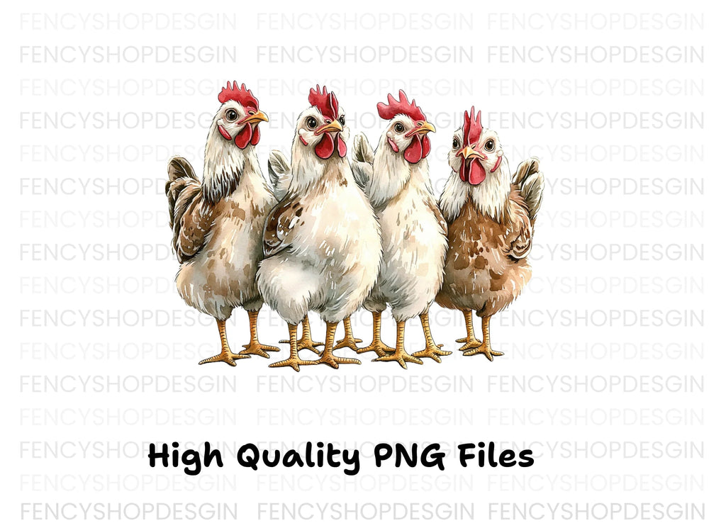 Rustic Farmhouse Hens Clipart Bundle