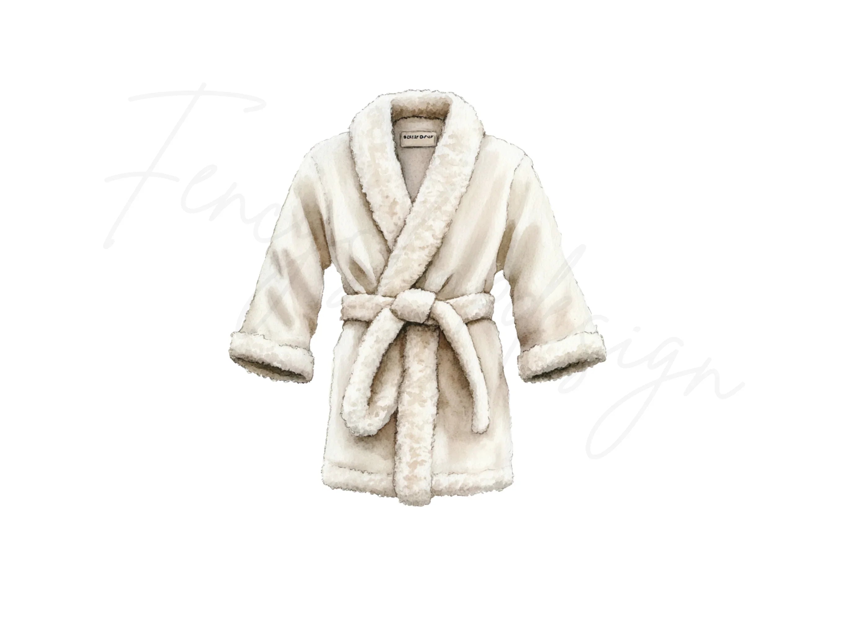 Plush White Robe Clipart Bundle