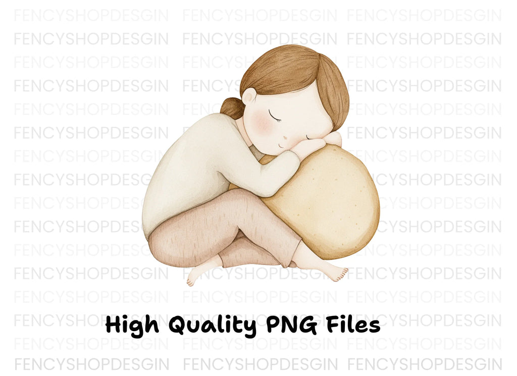 Cozy Sleeping Girl Clipart Bundle