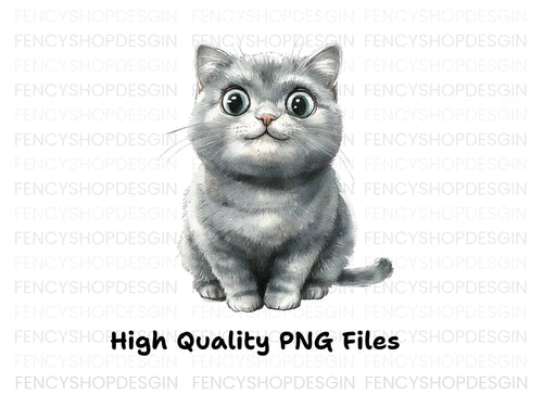 Adorable Grey Kitten Clipart Bundle