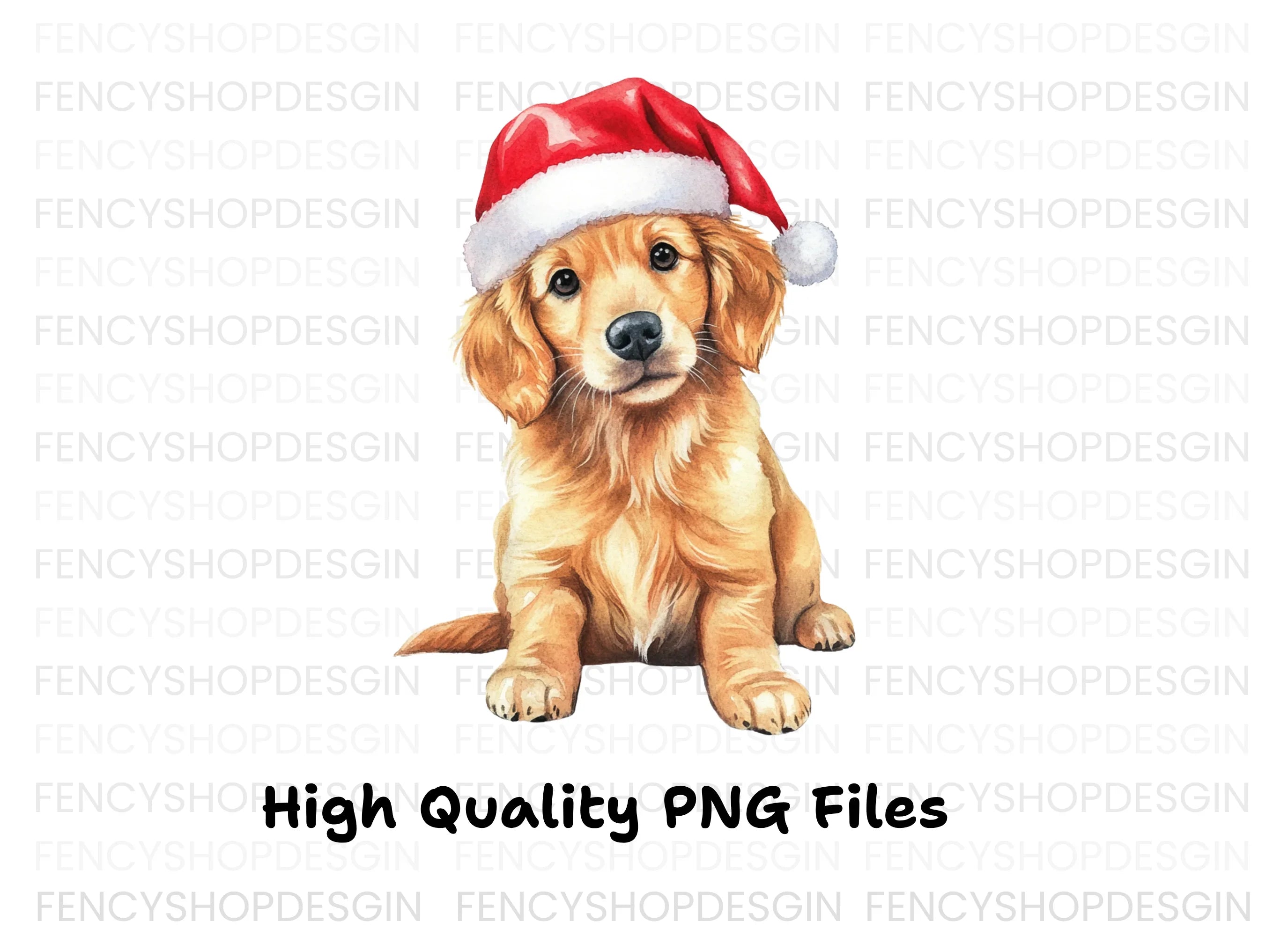 Golden Retriever Puppy Christmas Clipart Bundle