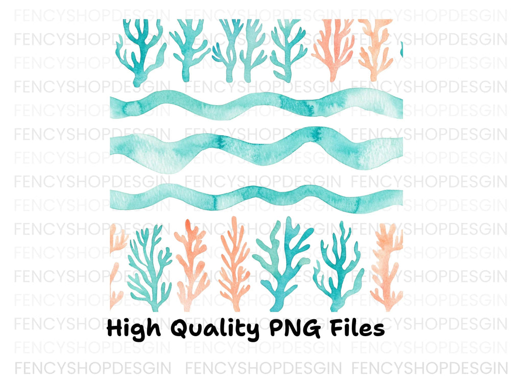 Coral Reef Pattern Clipart Bundle