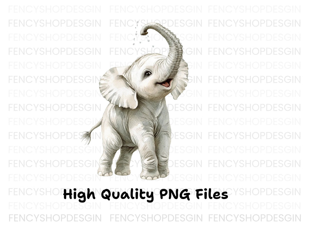Cute Baby Elephant Clipart Bundle