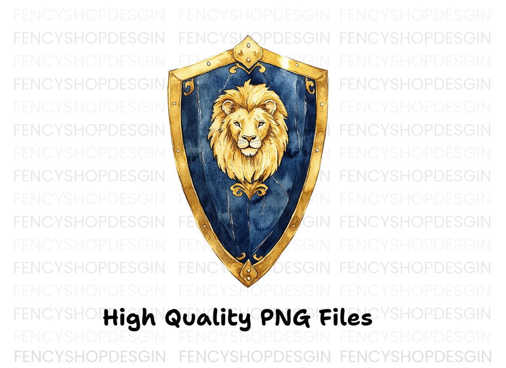 Regal Lion Shields Clipart Bundle