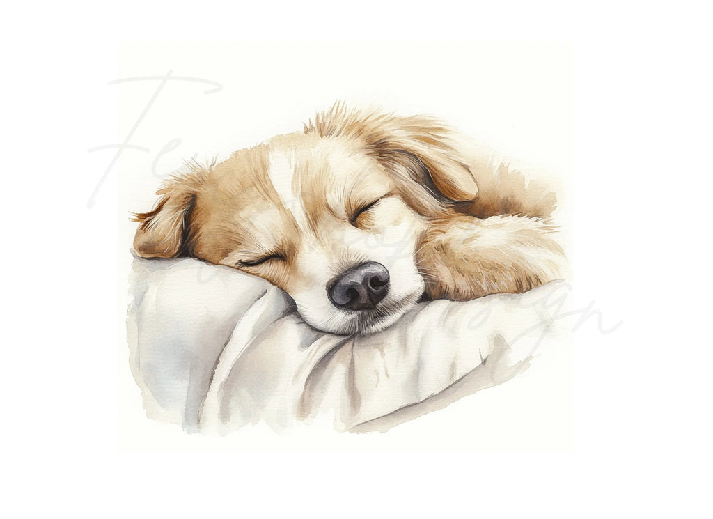 Cute Sleeping Puppies Clipart Bundle