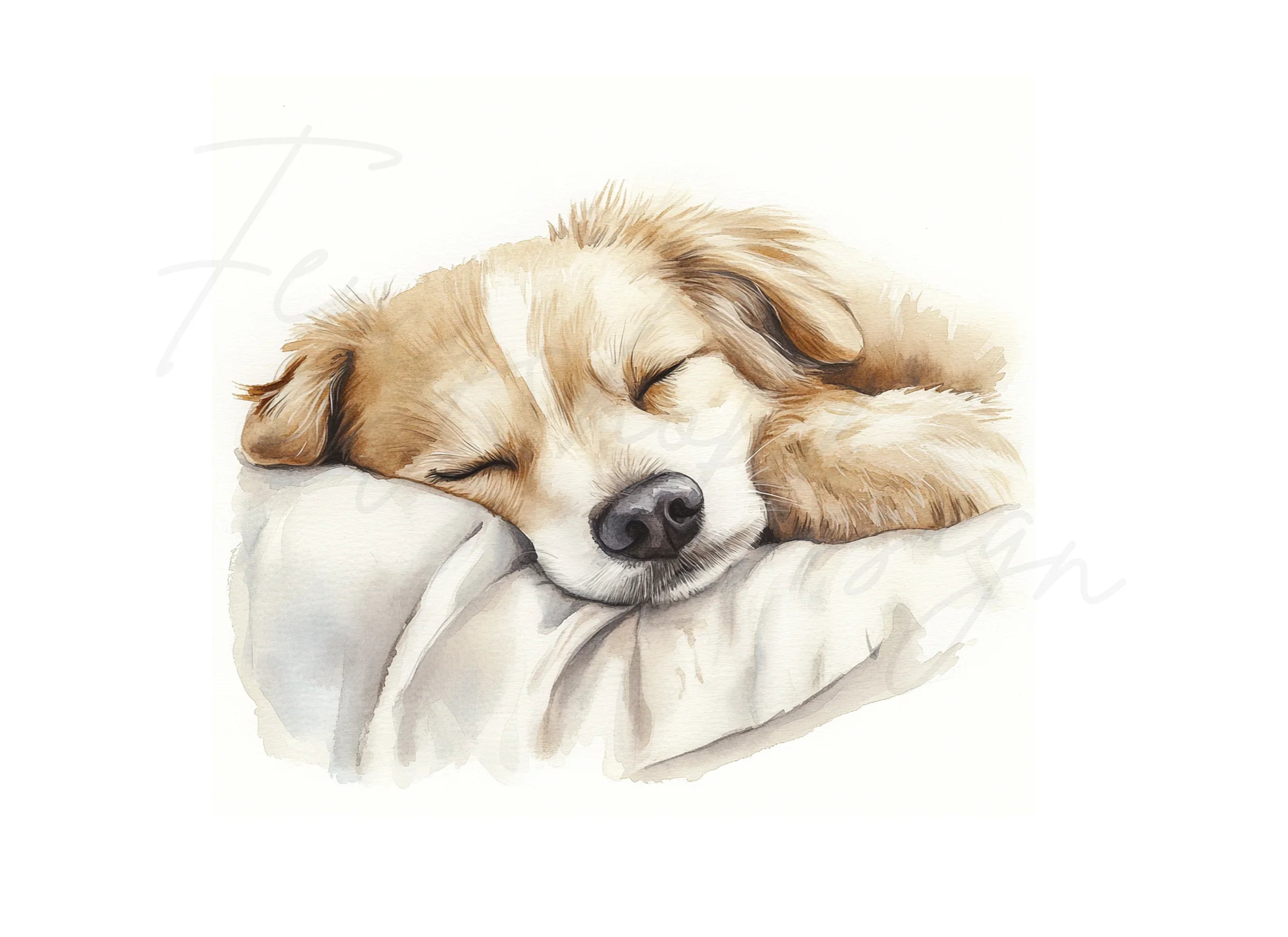 Cute Sleeping Puppies Clipart Bundle