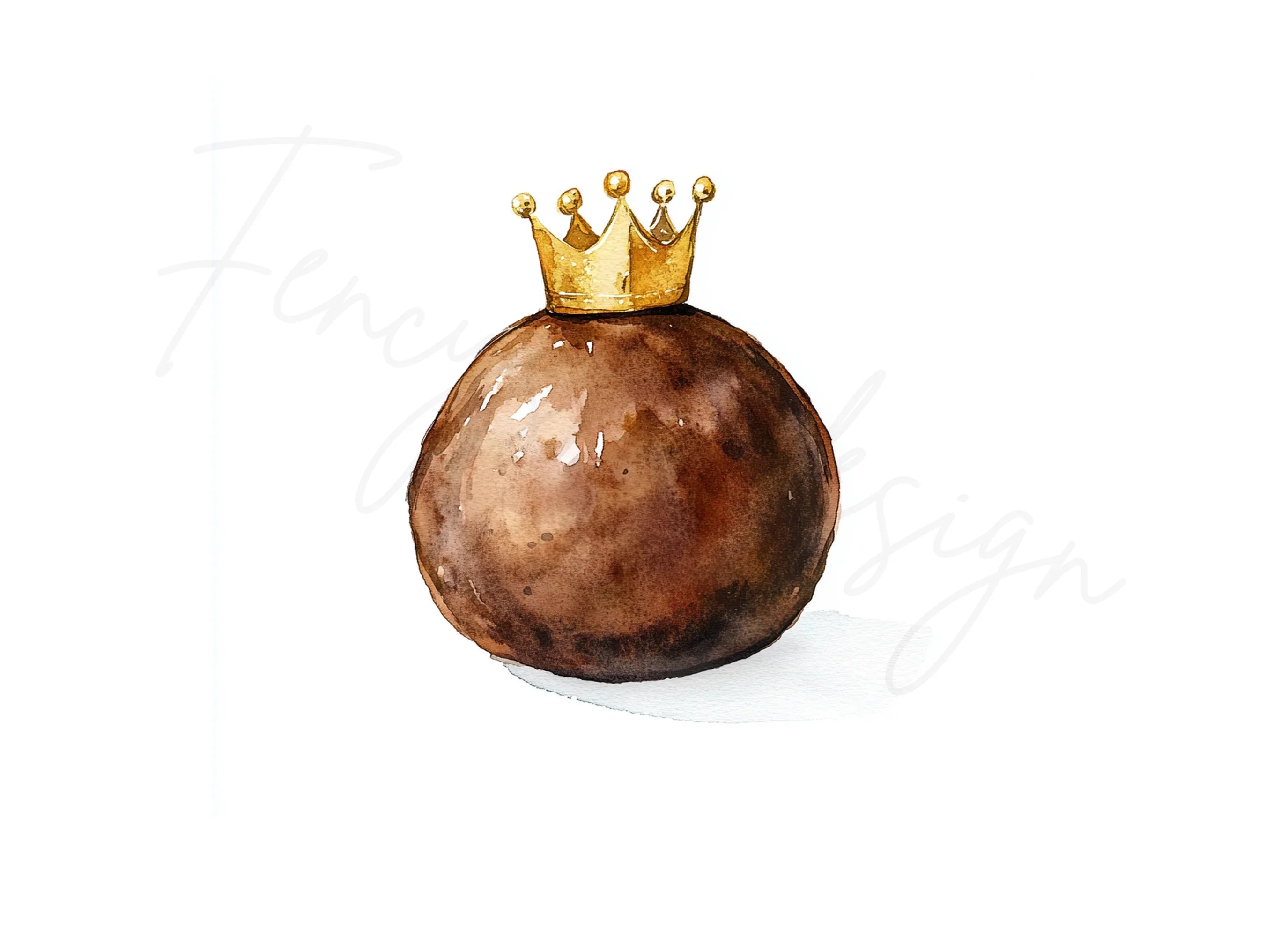Chocolate Truffle with Golden Crown Clipart Bundle