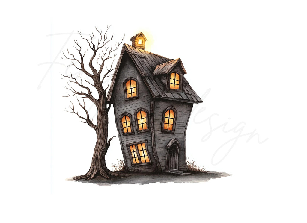 Spooky Haunted House Clipart Bundle