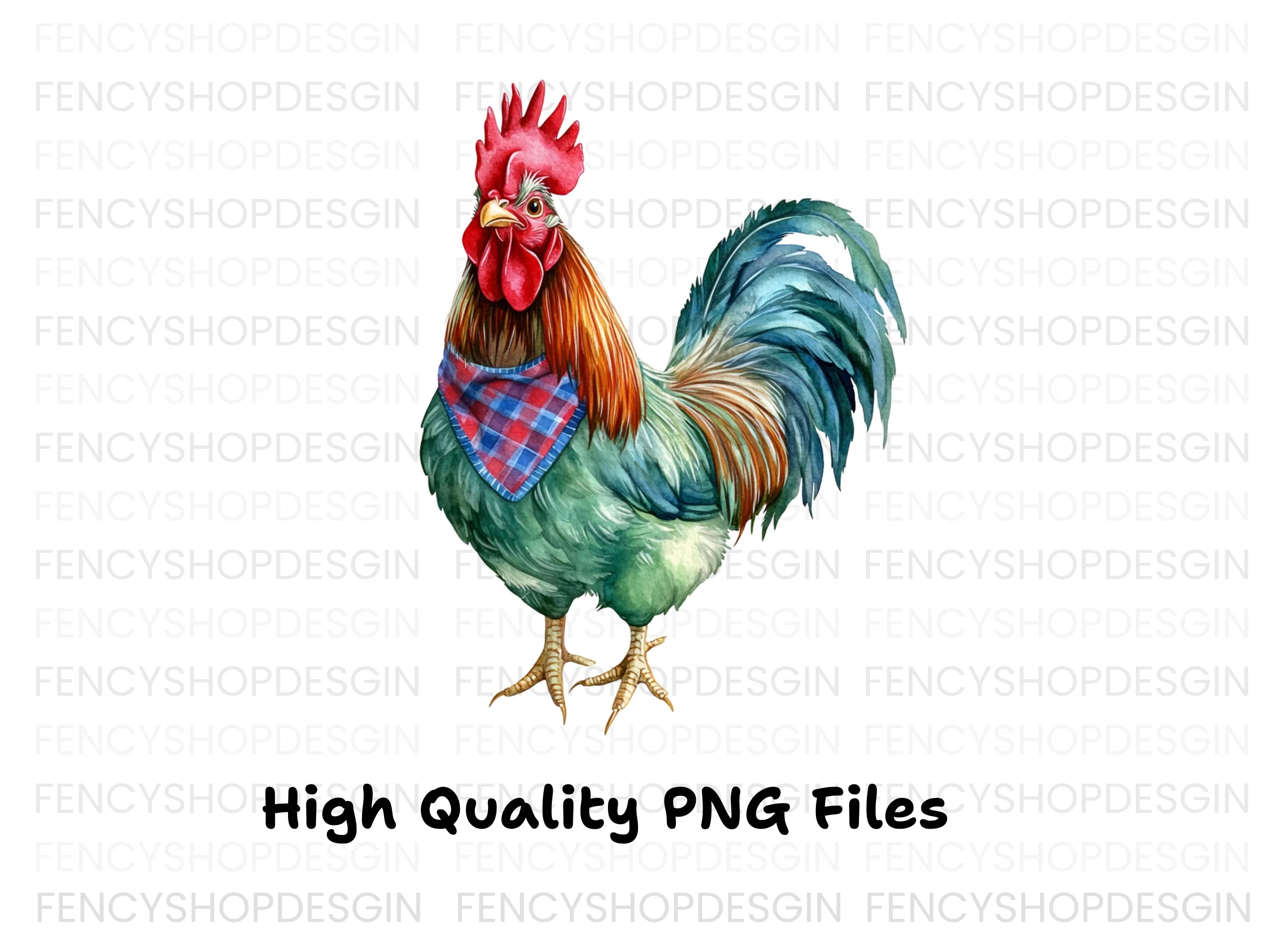 Rooster Bandana Clipart Bundle