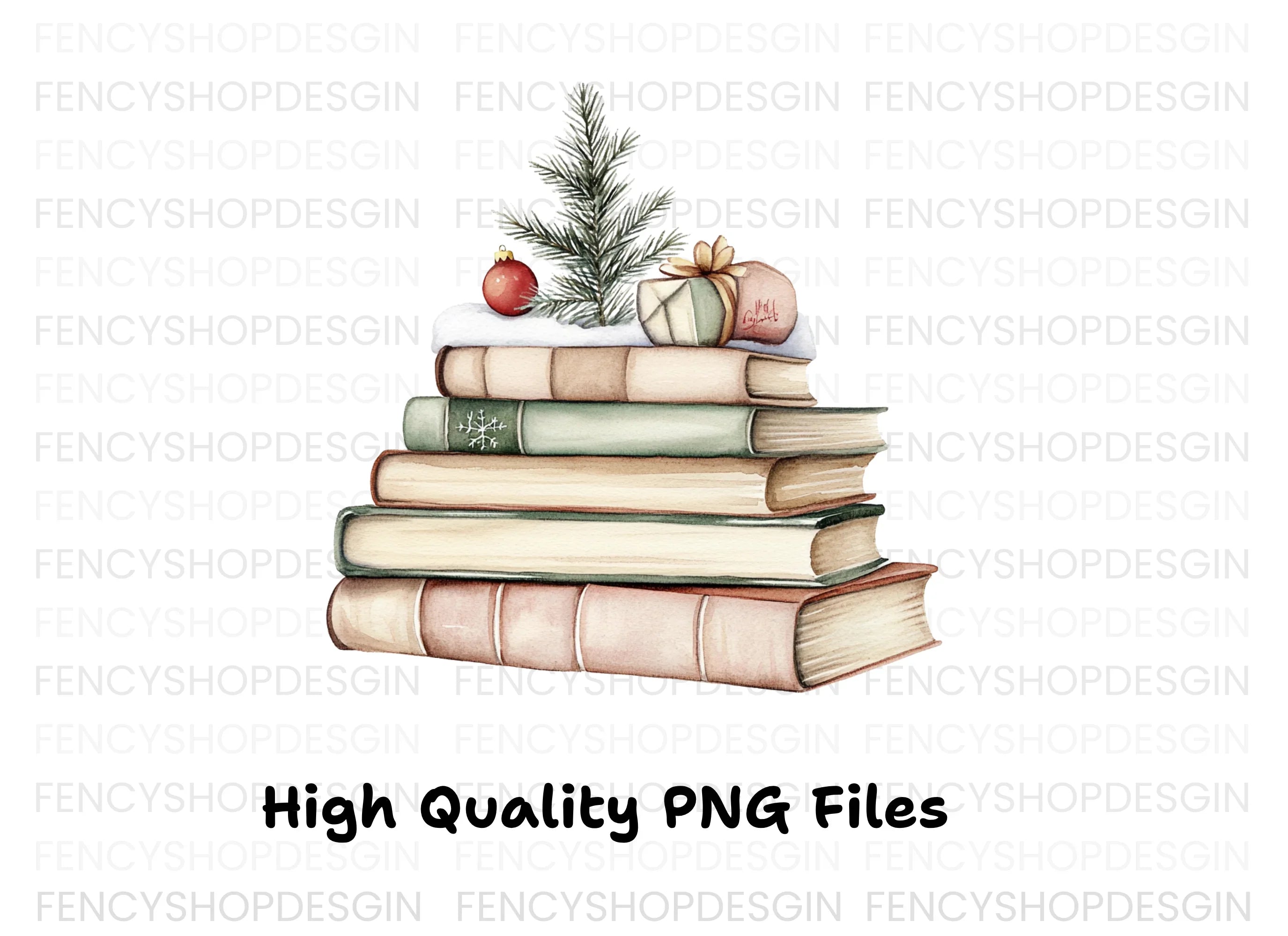 Holiday Book Stacks Clipart Bundle