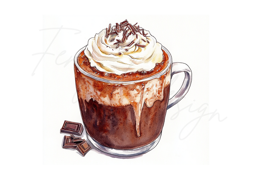Hot Chocolate with Whipped Cream Clipart Bundle