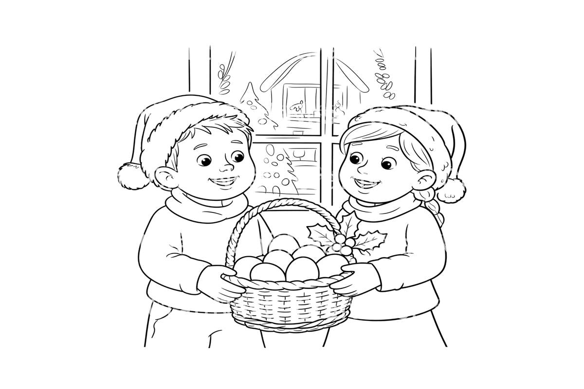 Kids Christmas Baskets Coloring Books