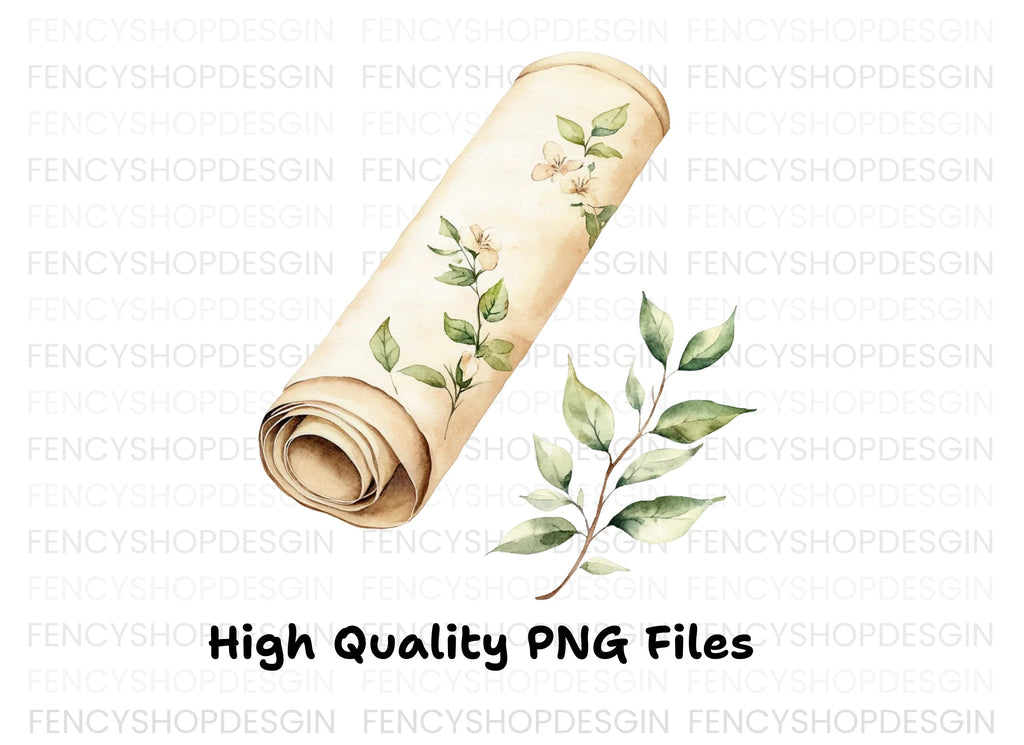Floral Scroll Clipart Bundle