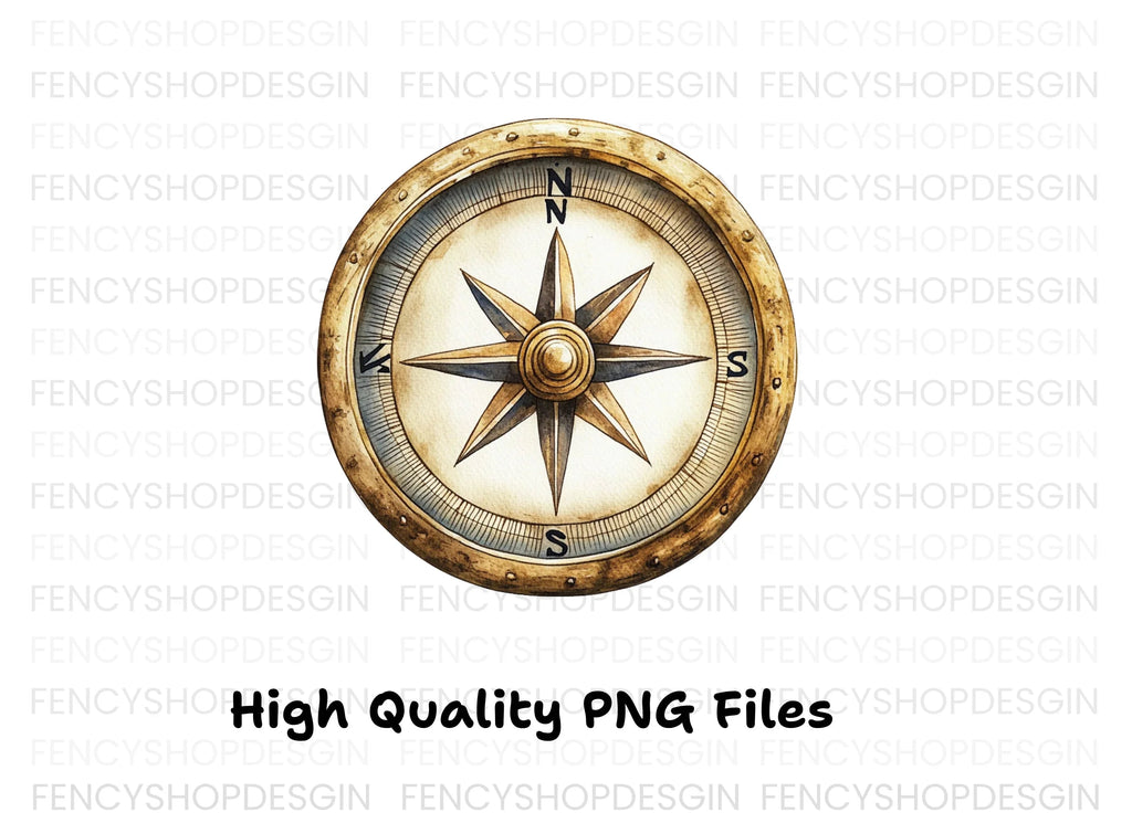 Gold Compass Clipart Bundle