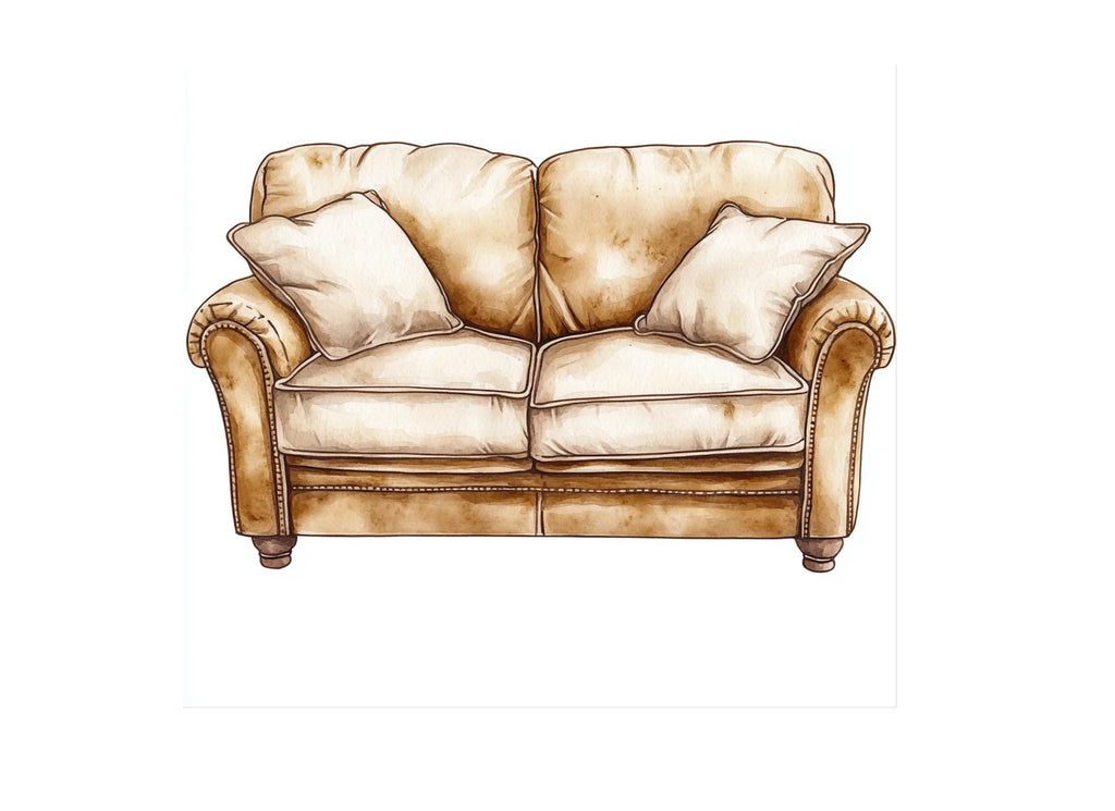 Cozy Leather Sofa Clipart Bundle
