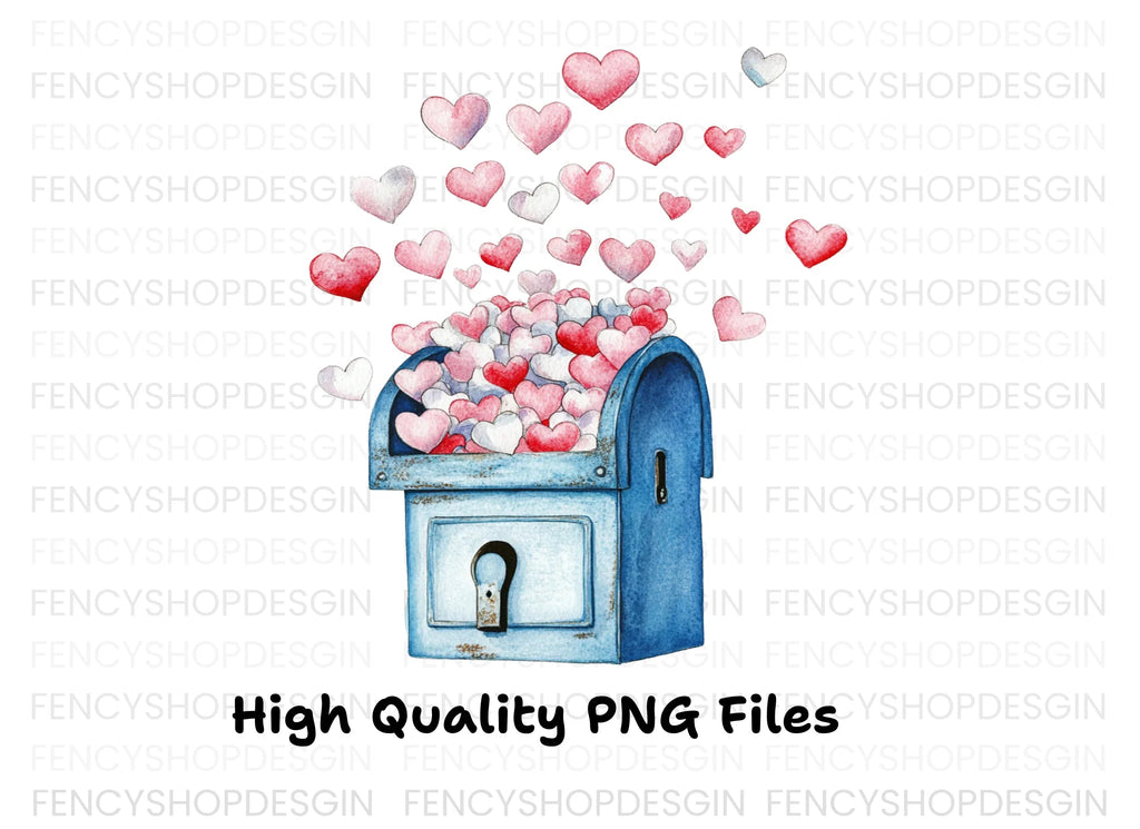 Hearts Falling From Mailbox Clipart Bundle