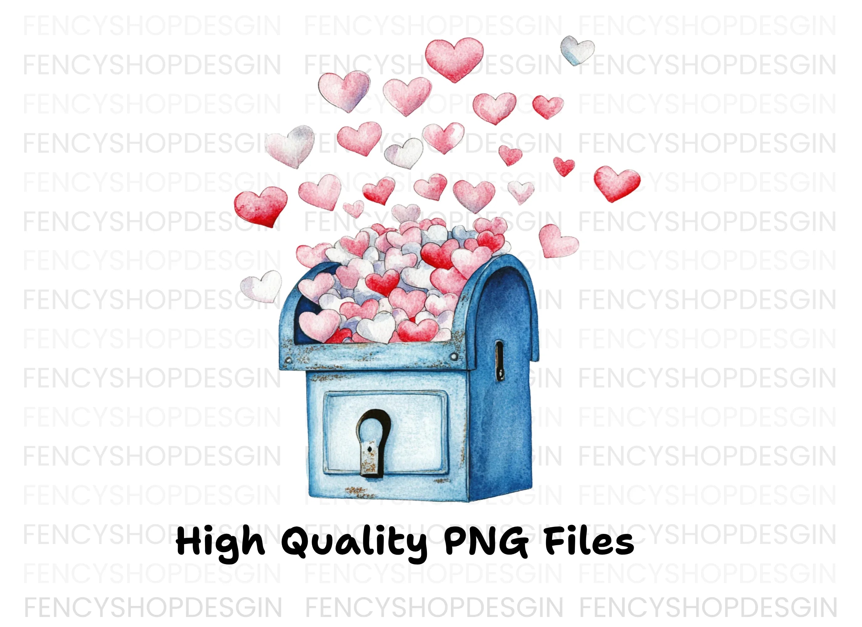 Hearts Falling From Mailbox Clipart Bundle