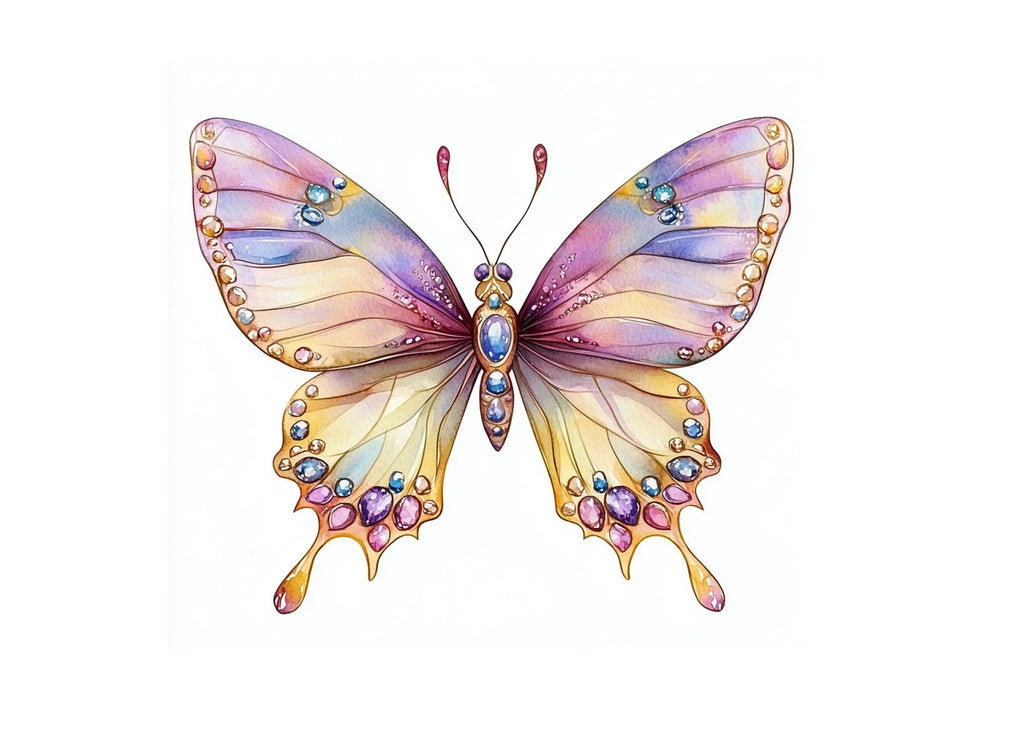Jeweled Butterfly Clipart Bundle