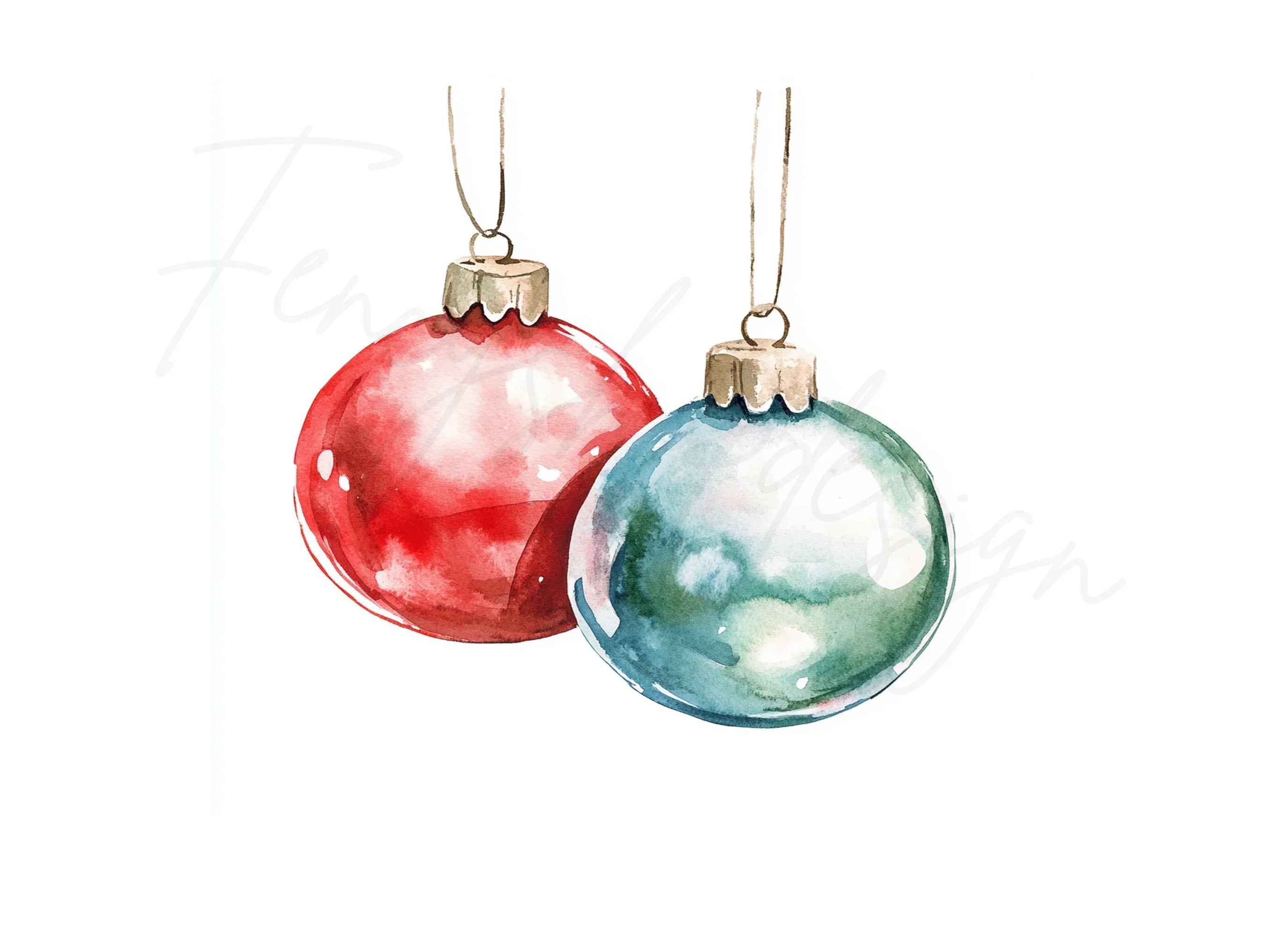 Festive Baubles Clipart Bundle