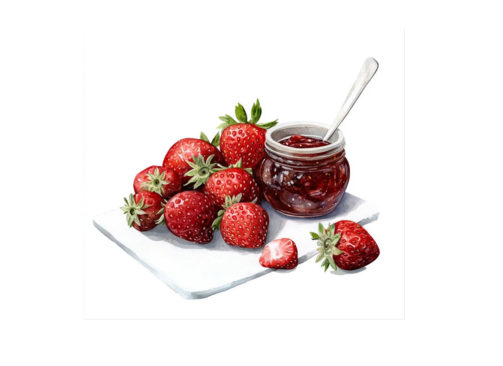 Fresh Strawberry Jam Berries Clipart Bundle